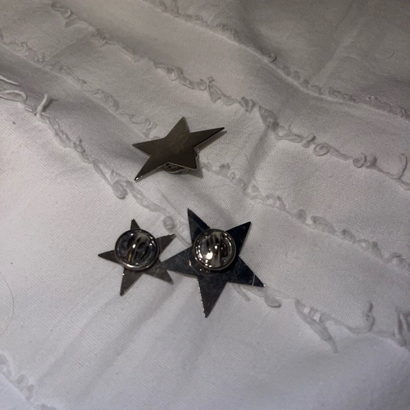 Silver Star Pins - set of 3 - Picture 3 of 3